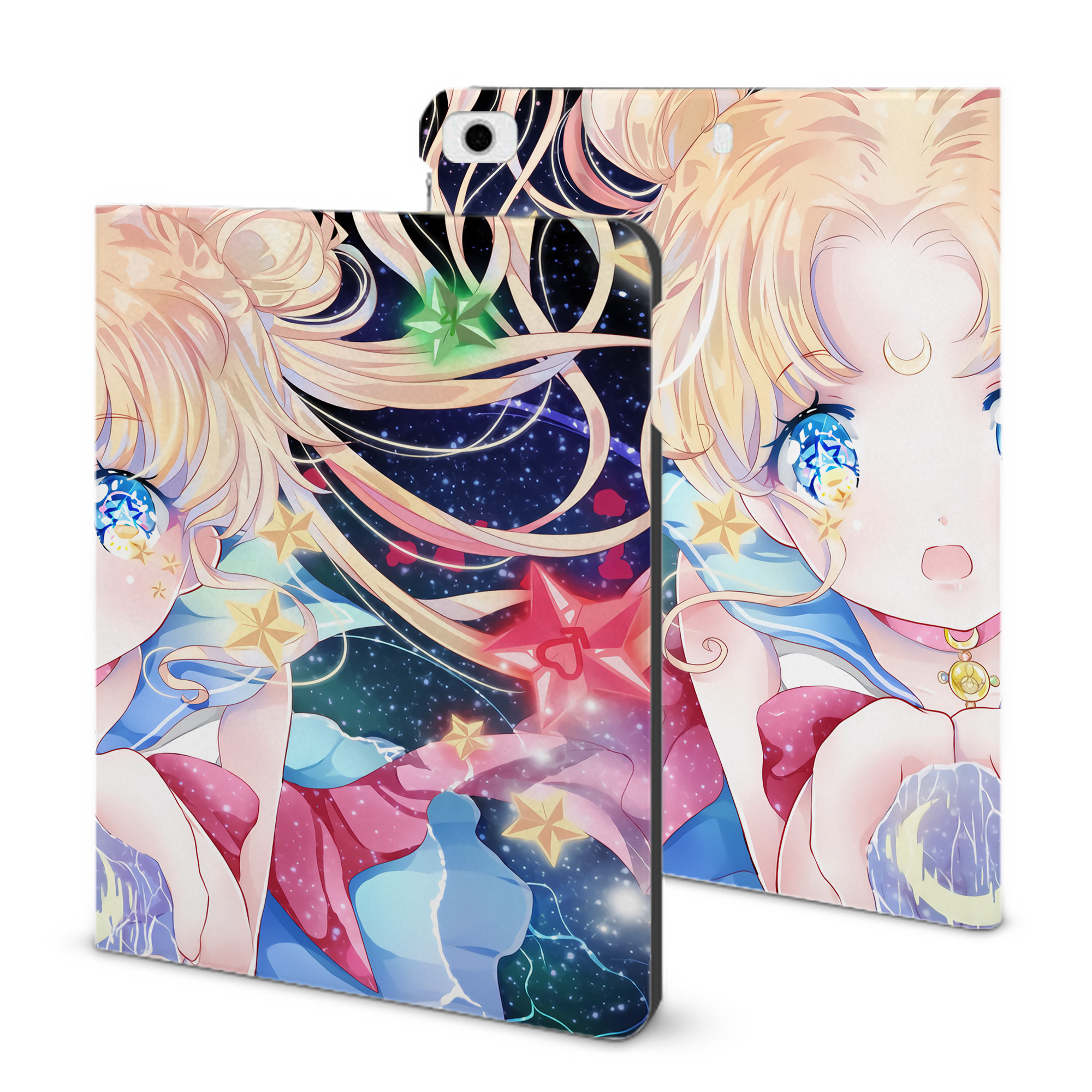 （画像用） 美少女戦士セーラームーン Sailor Moon IPad ケース ブック型 PUレザー TPU 耐衝撃 軽量 薄型 ペン収納なし 全面保護 IPad 各モデル対応